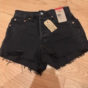 Levi's Black 501 Cutoff Denim Shorts